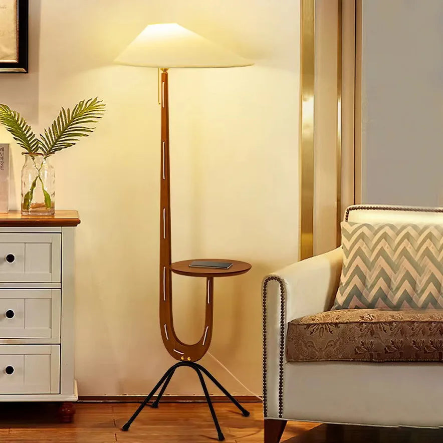 Lampadaire Arc en bois massif