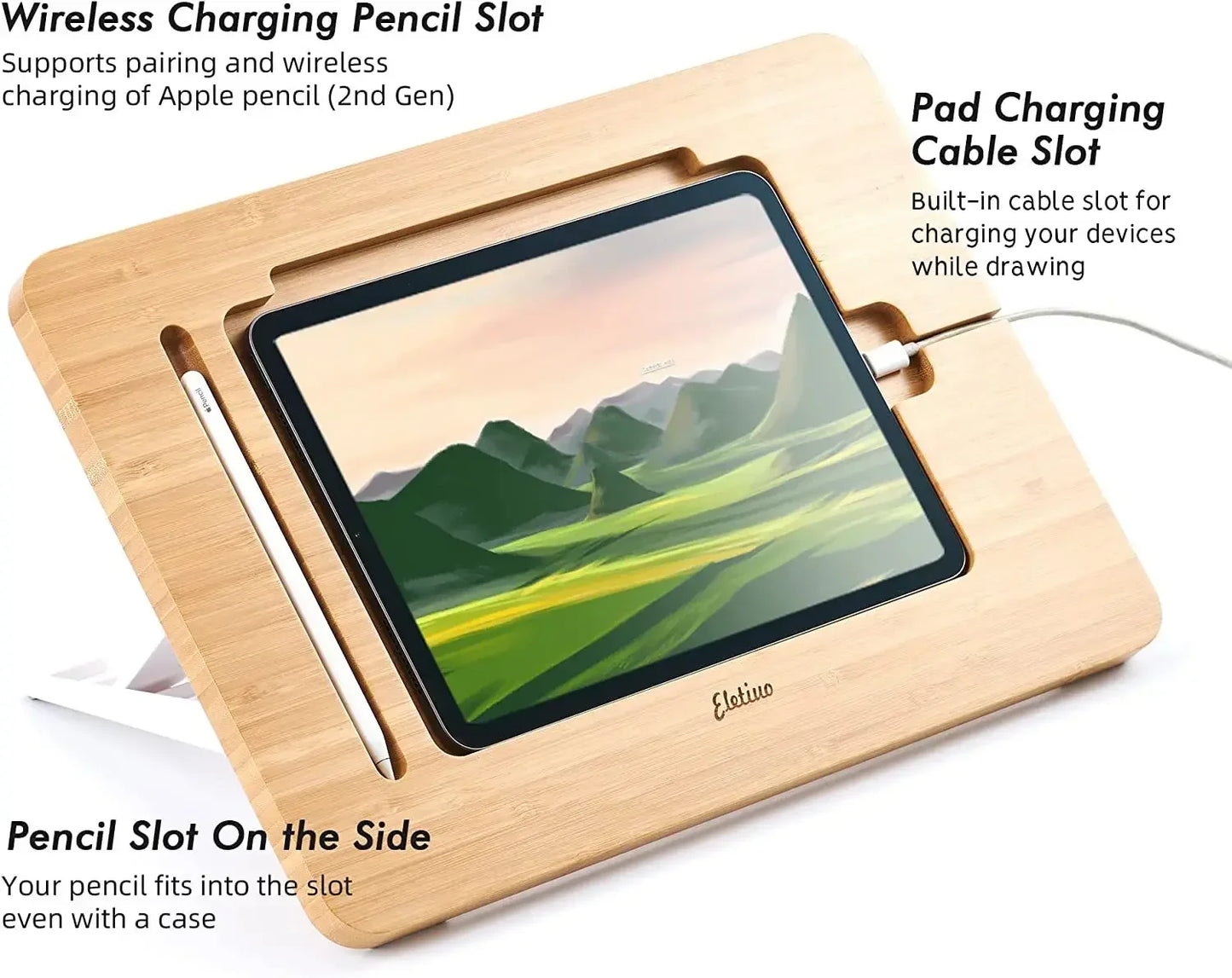 Support tablette en bambou réglable