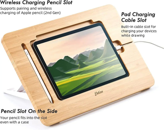Support tablette en bambou réglable