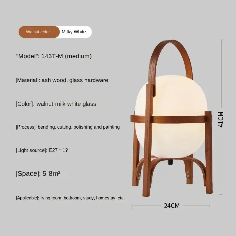 Lampadaire en bois et verre