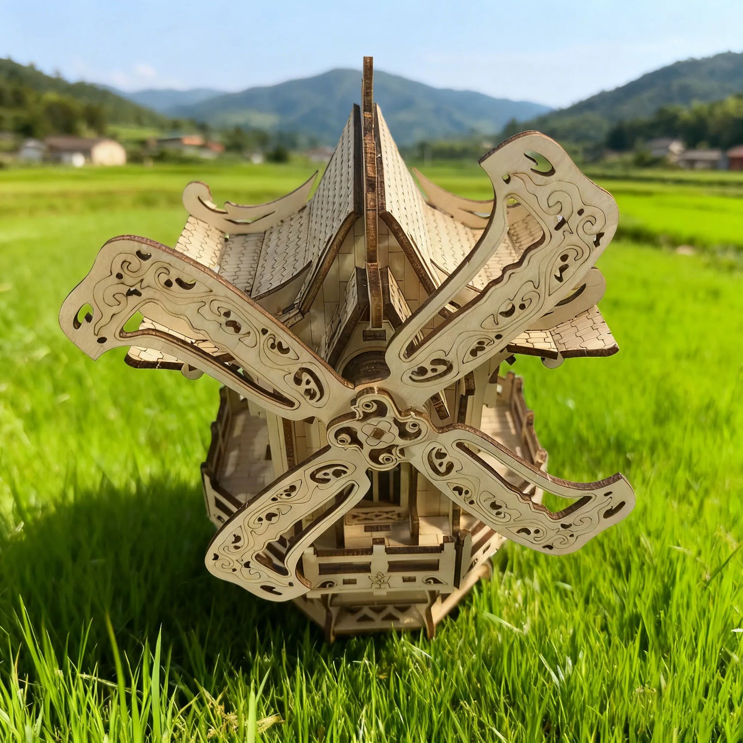 Puzzle 3D moulin à vent en bois