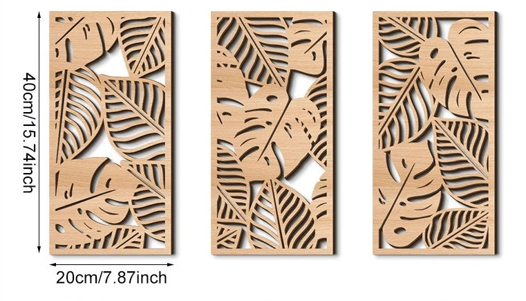Panneau mural ajouré en bois