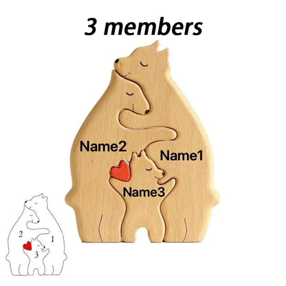 Puzzle familial ours en bois massif