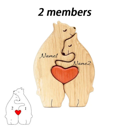 Puzzle familial ours en bois massif