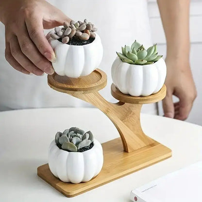 Support de pot de fleur en bambou