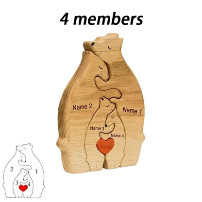 Puzzle familial ours en bois massif