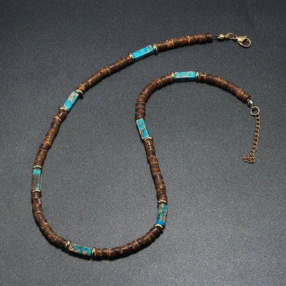 Collier en pierre naturelle et bois