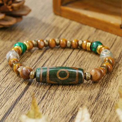 Bracelet ethnique en perles de Bodhi et œil de tigre
