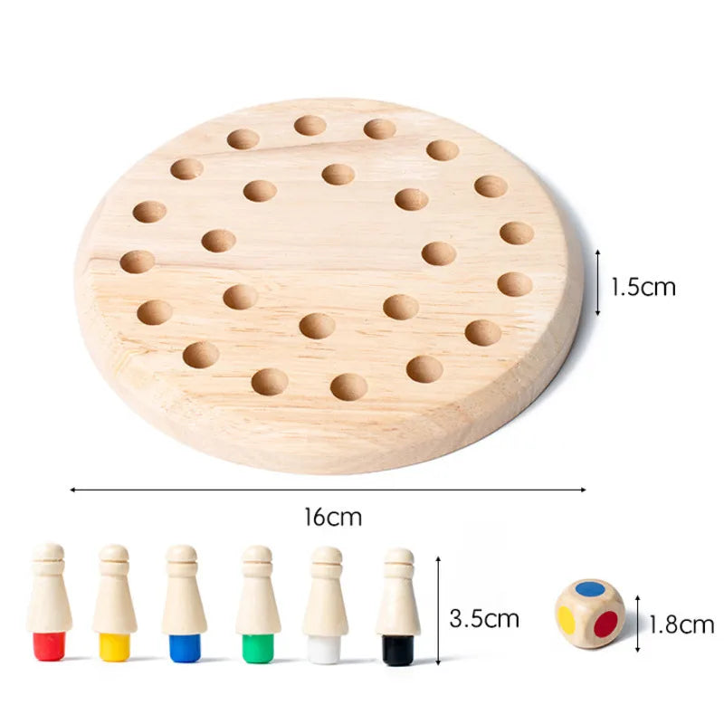 Jeu de mémorisation chromatique en bois