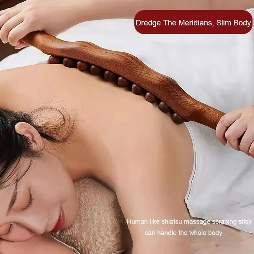 Bâton Gua Sha en bois de hêtre