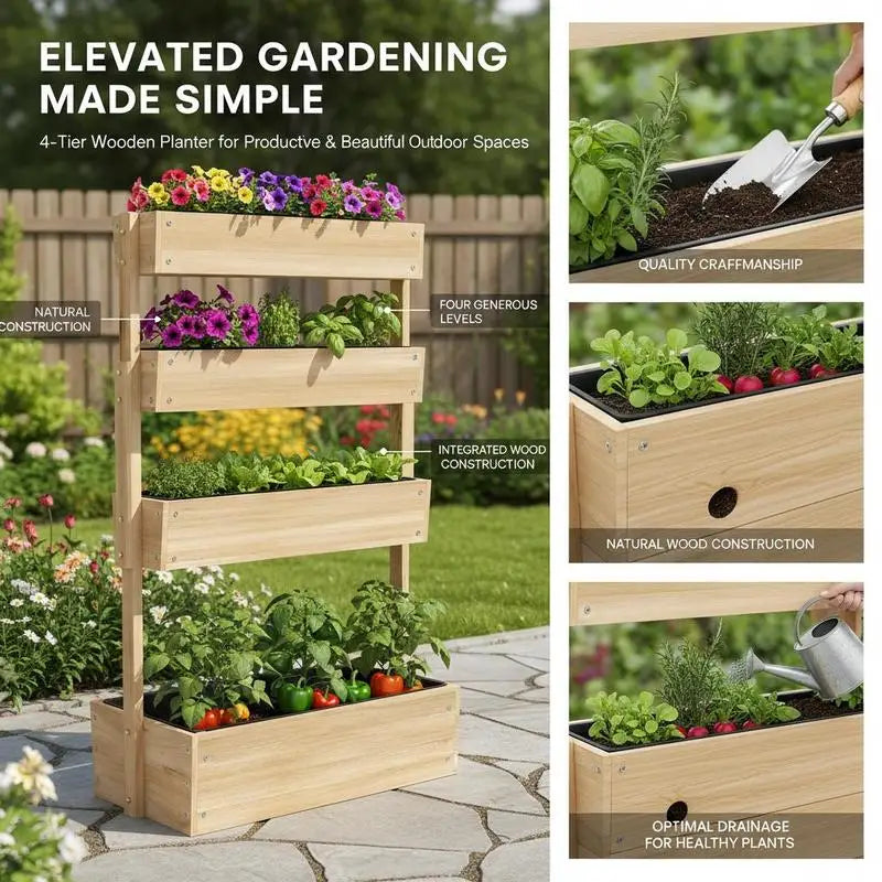 Jardinière Verticale en Bois