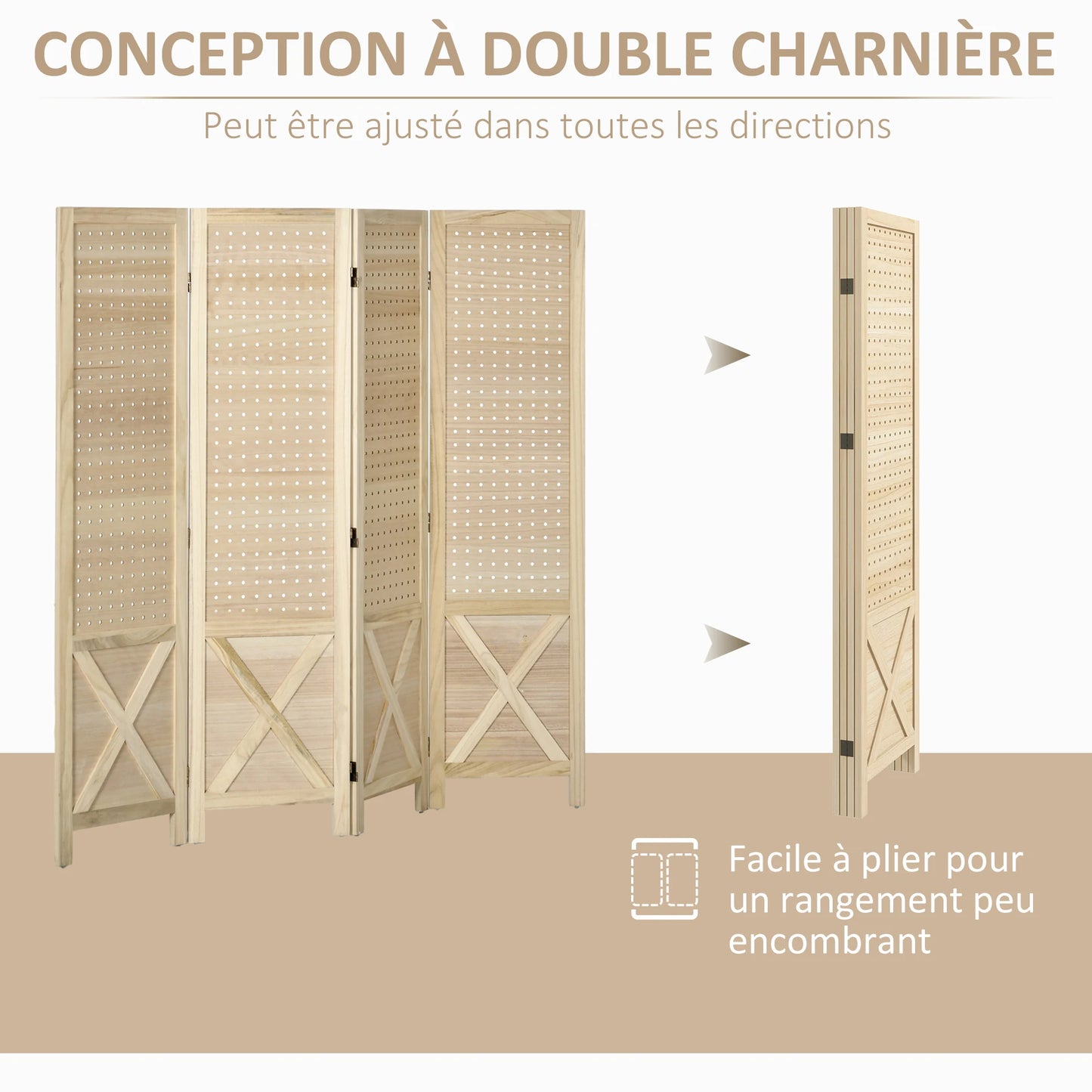 Paravent en Bois Rustique