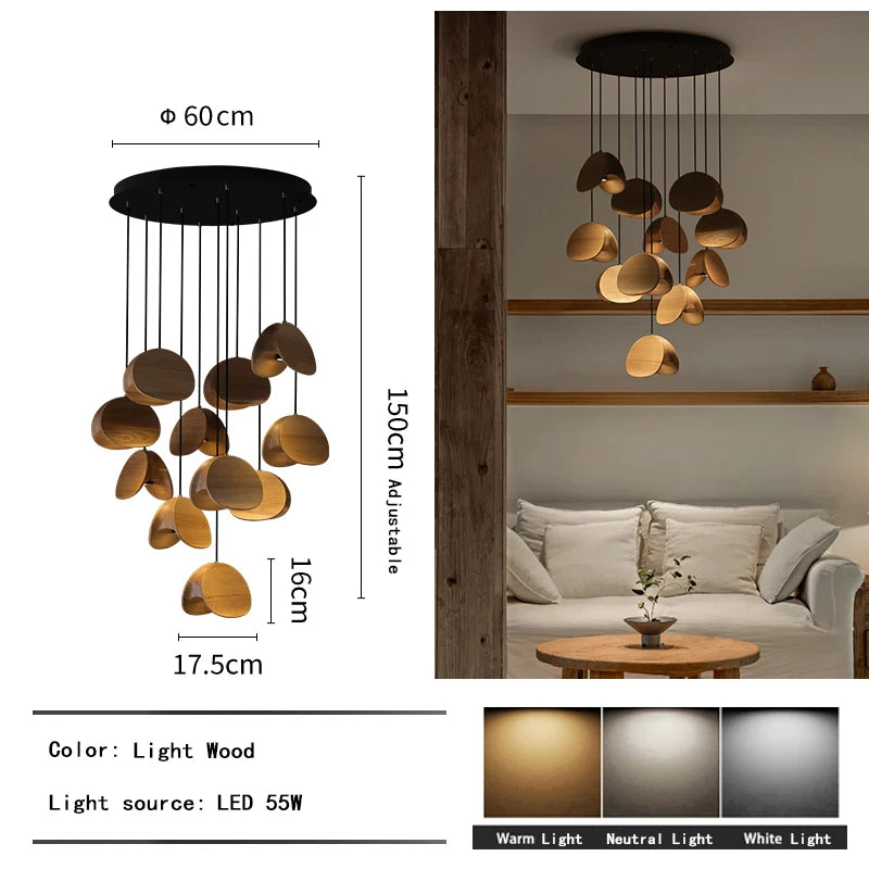 Lustre d'art en bois massif Spring Sprout