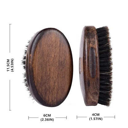 Brosse à barbe en poils de sanglier et bois