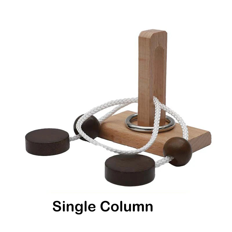 Puzzle casse-tête en corde et en bois
