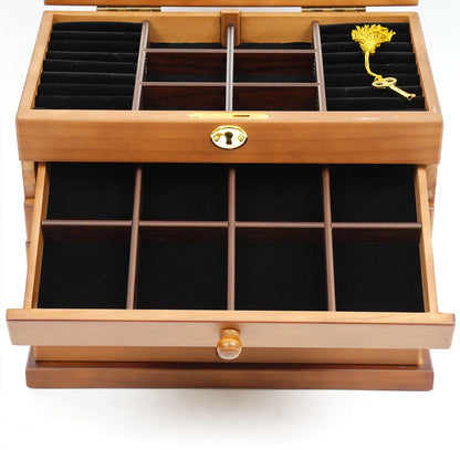 Coffret à bijoux 6 couches en bois massif