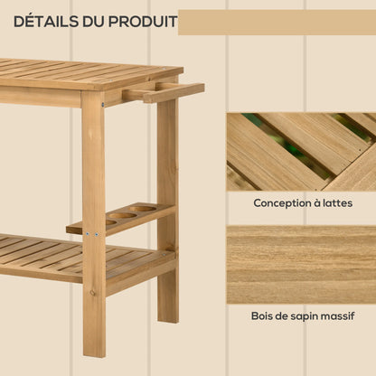 Desserte de jardin en bois massif
