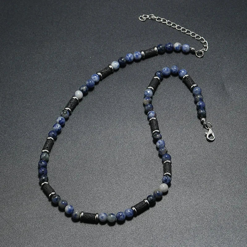 Collier en pierre naturelle et bois