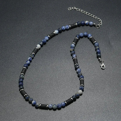 Collier en pierre naturelle et bois