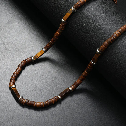 Collier en pierre naturelle et bois