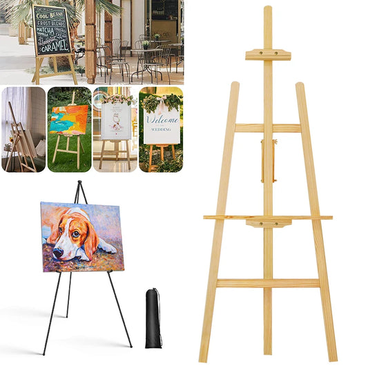 Chevalet d'artiste en bois de pin