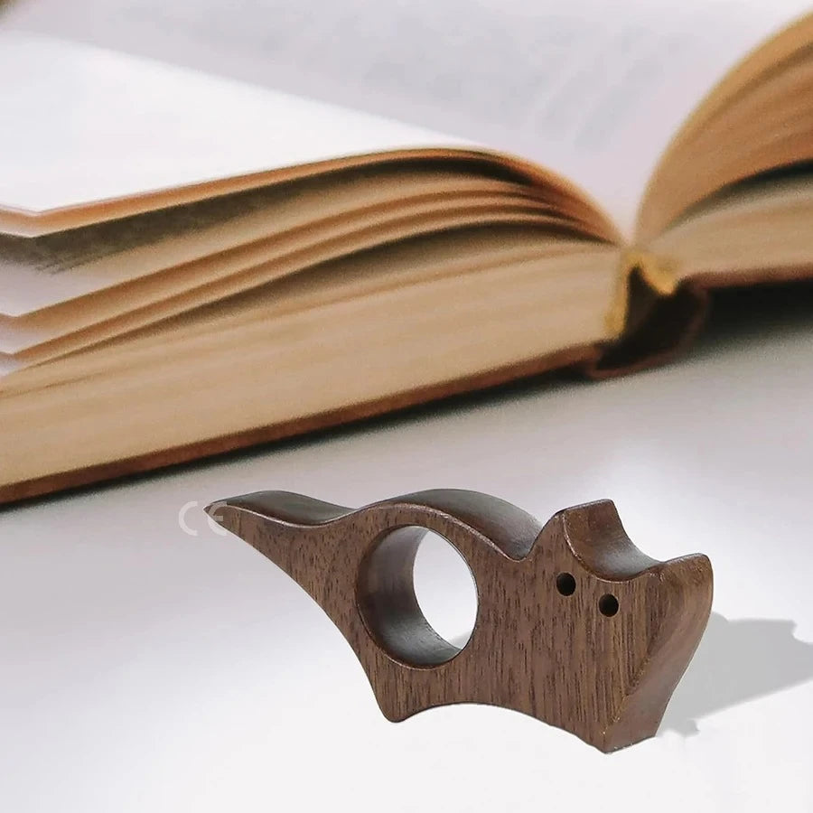Marque-page anneau de lecture en bois
