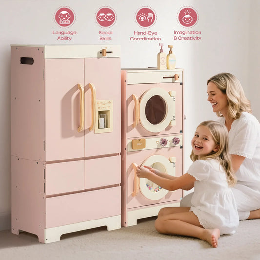 Cuisine d'angle intégrée en bois pour enfant