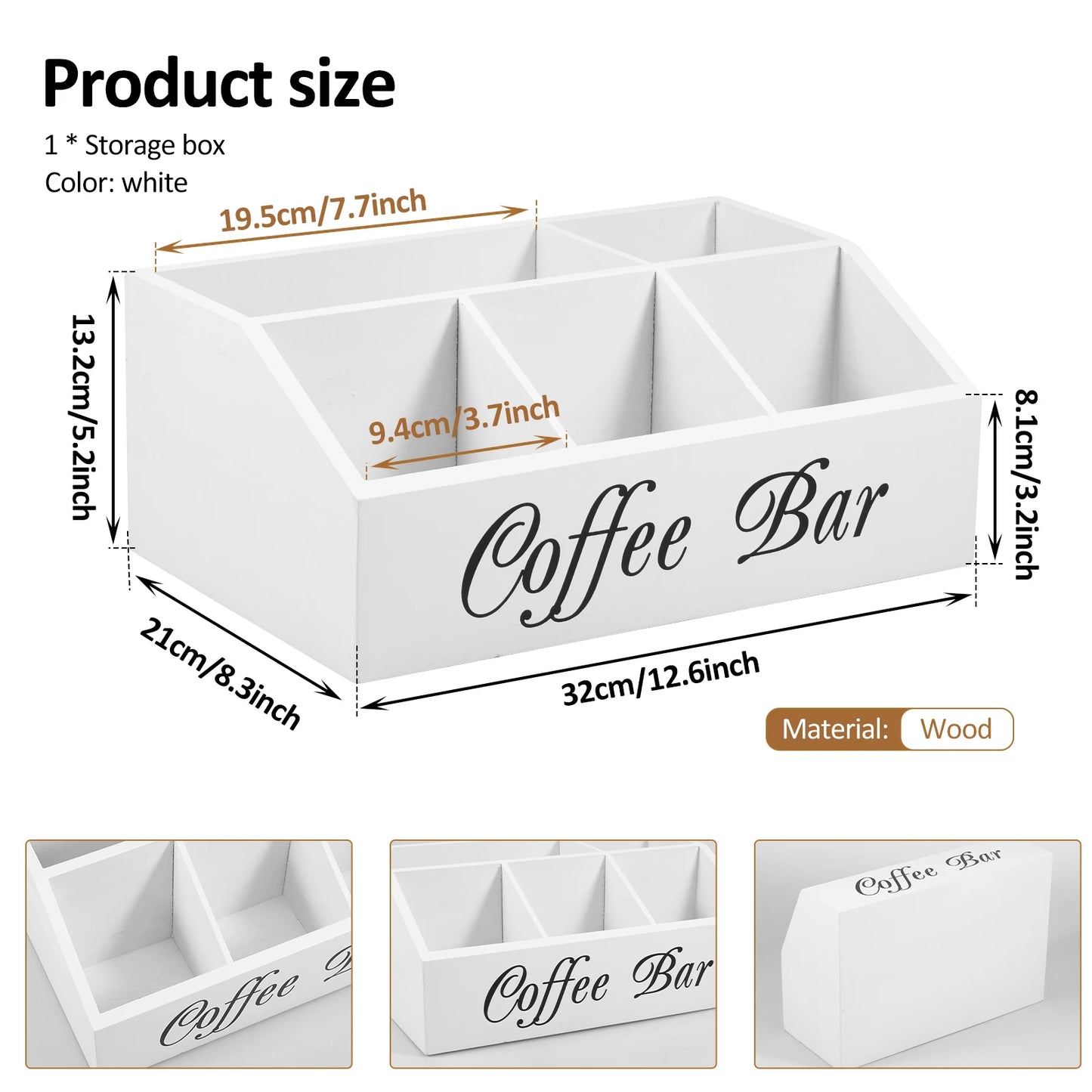 Organisateur de bar à café en bois vintage