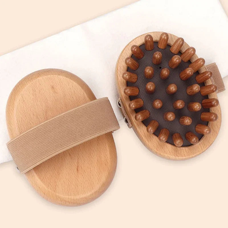 Brosse de massage en bois de hêtre