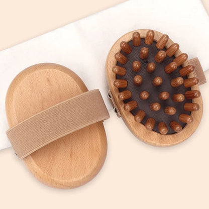 Brosse de massage en bois de hêtre