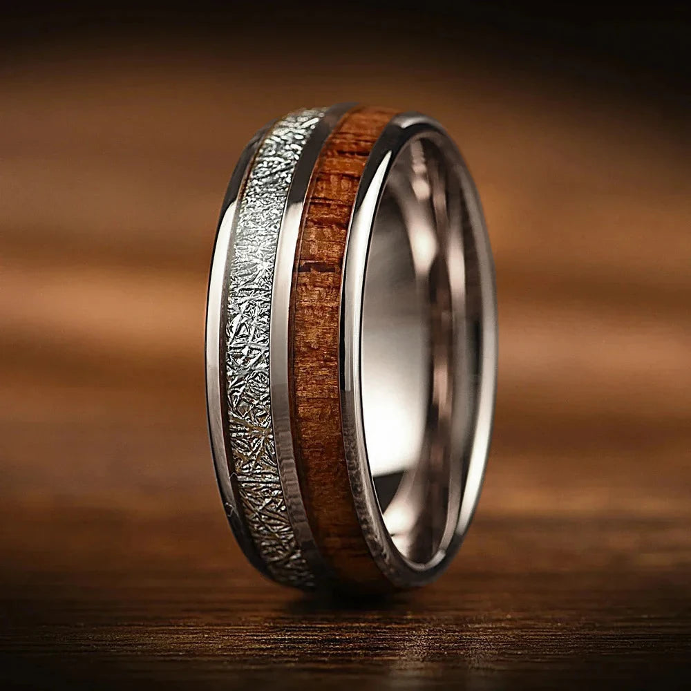 Alliance en bois de Koa et acier brossé