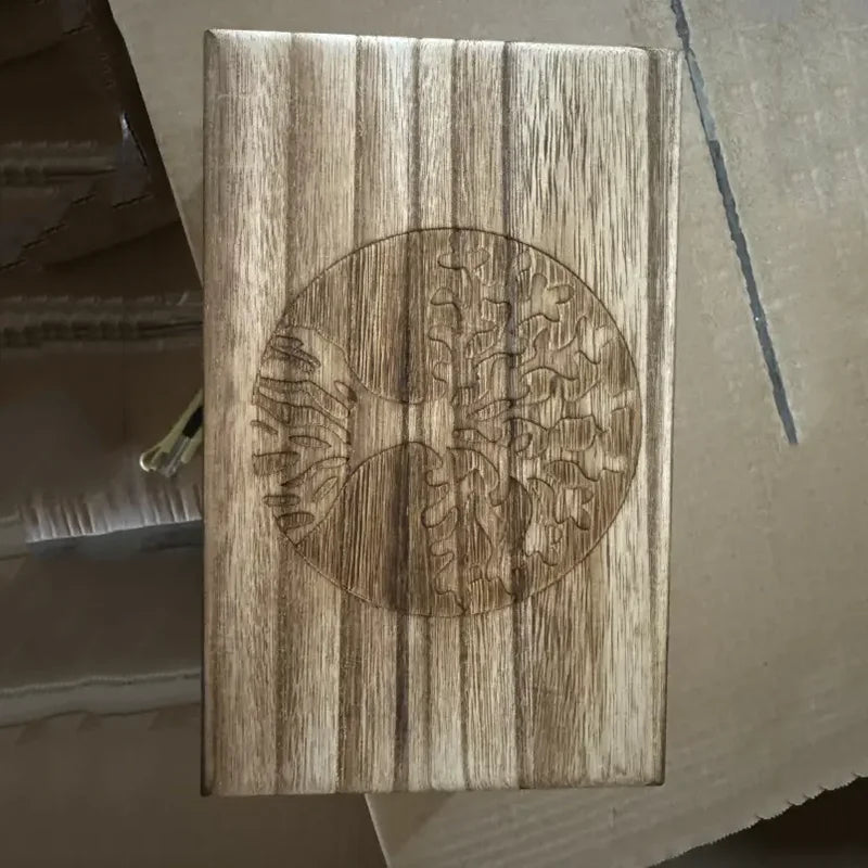 Boîte à souvenirs en bois Arbre de Vie