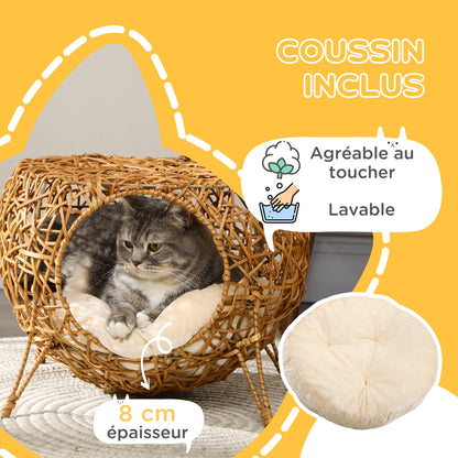 Niche pour Chat en Rotin