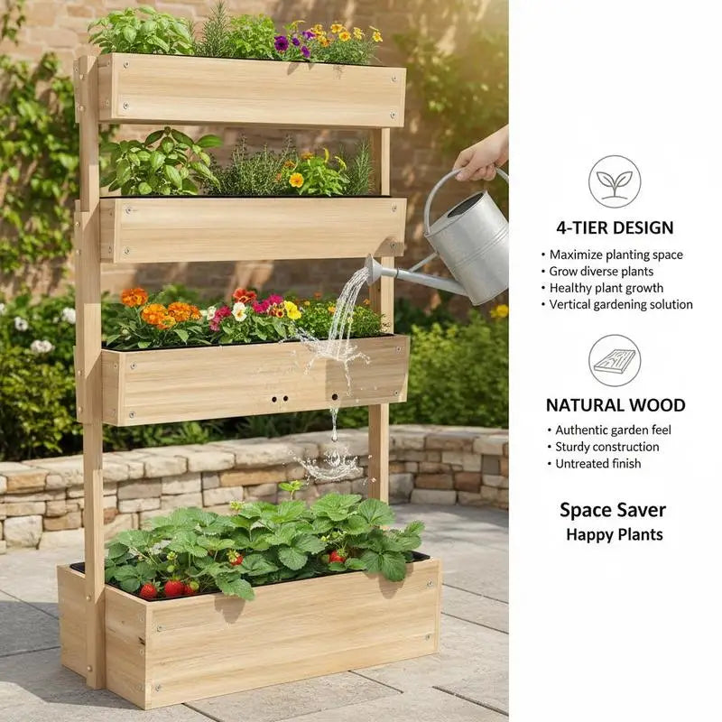 Jardinière Verticale en Bois