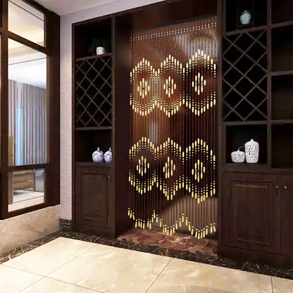 Rideau de porte en perles de bois et bambou