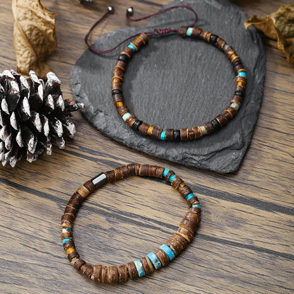 Bracelet extensible en perles de bois
