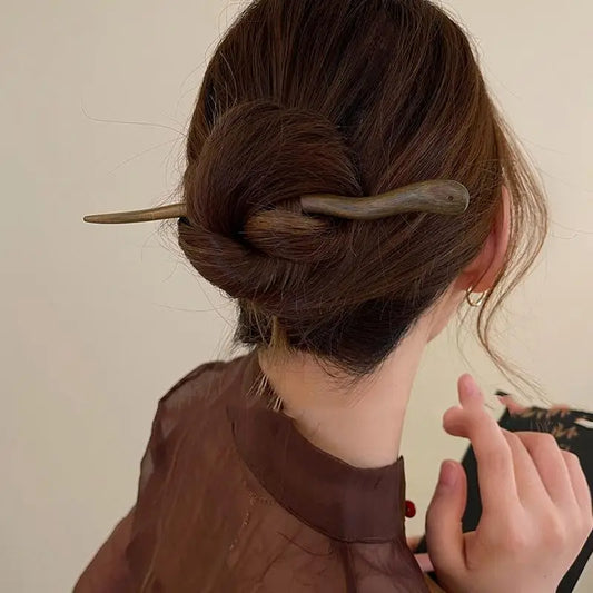 Bâton à cheveux en bois de style chinois