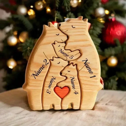 Puzzle familial ours en bois massif