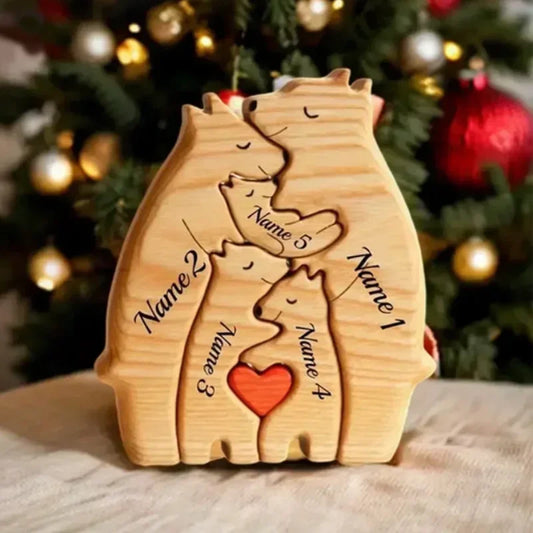Puzzle familial ours en bois massif
