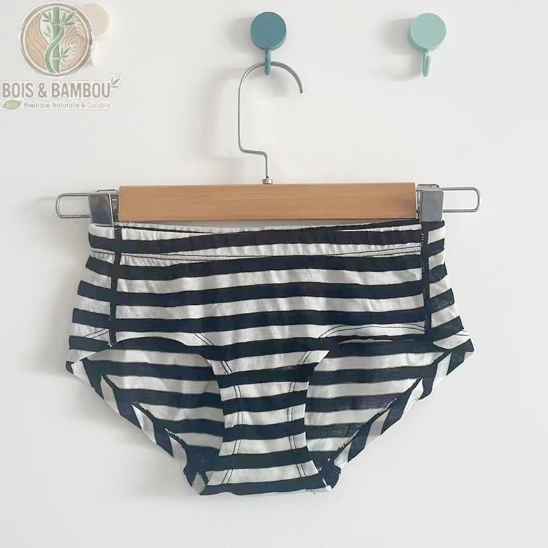 Slip bikini mérinos bambou rayée