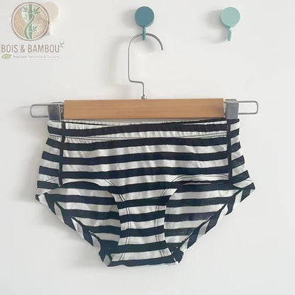 Slip bikini mérinos bambou rayée