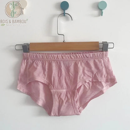 Slip bikini mérinos bambou rose