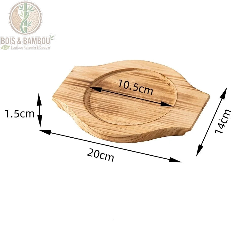 Socle en Bois pour Bol Coréen Support Dolsot Bibimbap 12 à 32 cm – modèle B 14 cm avec légumes colorés en arrière-plan, présentation cuisine coréenne.
