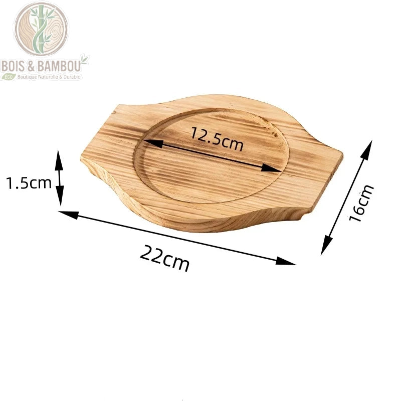 Socle en Bois pour Bol Coréen Support Dolsot Bibimbap 12 à 32 cm – modèle B 16 cm dimensions 22 cm, bois massif écologique durable résistant chaleur.