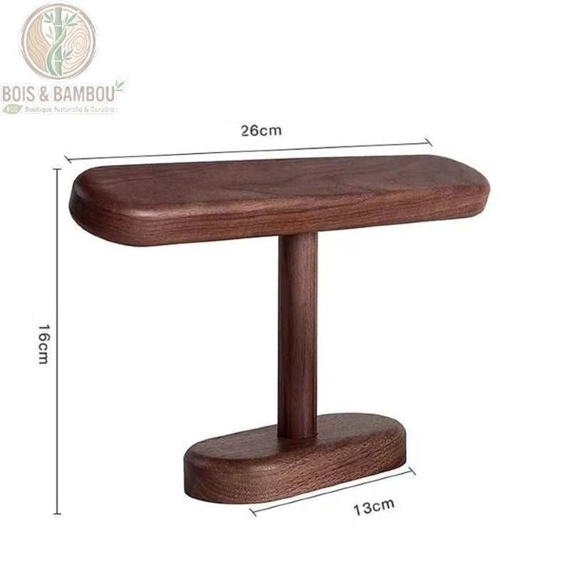 support montre noyer massif modèle grand dimensions 26 x 16 cm base ovale 13 cm
