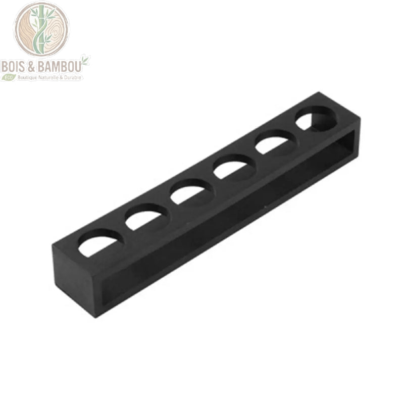 Support verre shot bambou noir modele droit, packshot rectiligne laque noir, Bois et Bambou Eco