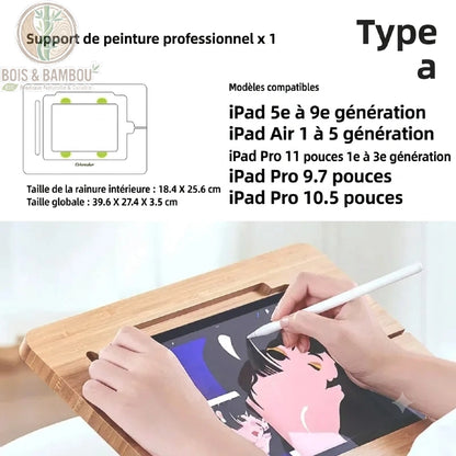 Support tablette bambou modèle standard iPad Pro 11 pouces