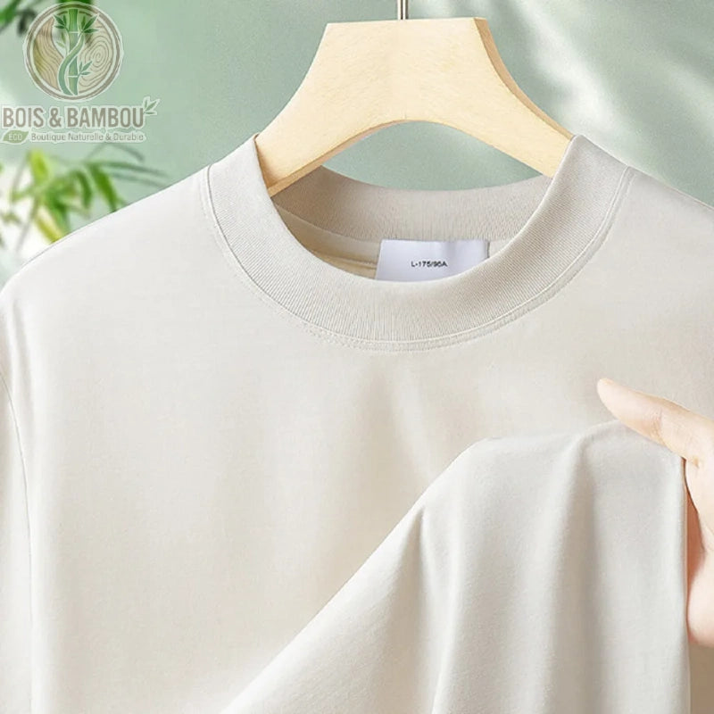 T-shirt col rond bambou homme coloris Beige claire