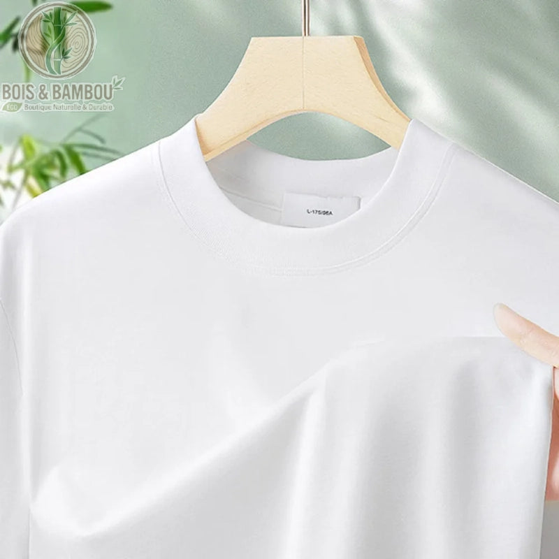 T-shirt col rond bambou homme coloris Blanc