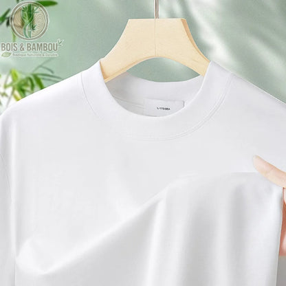 T-shirt col rond bambou homme coloris Blanc